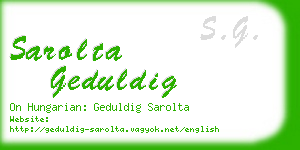 sarolta geduldig business card